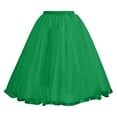 thumbnail image 3 of Hduncf Elegant Layered Tulle Skirt for Women Trendy Solid Color Summer Elastic High Waisted Puffy Midi Daily Party Skirts Green Free Size, 3 of 7