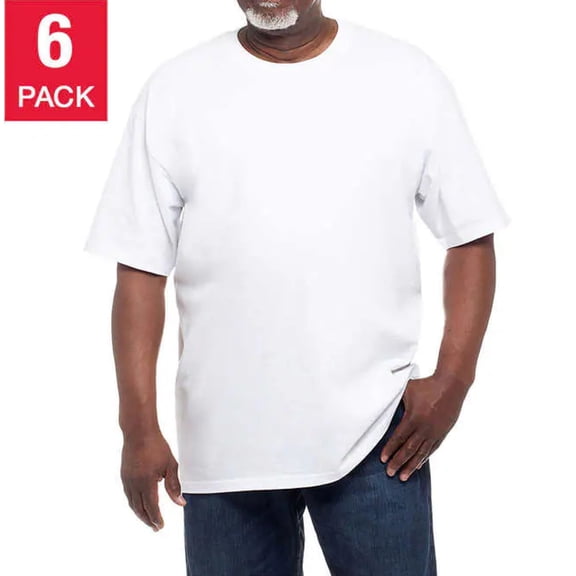 Kirkland Signature Men’s Crew Neck Tee, 6-pack, White