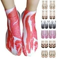 thumbnail image 4 of EnJoCho 2 Pairs 3D Pattern Manicure Print Socks Flip Flop Funny Hidden Running Socks Women Personalized Ankle Socks Mens Funny Crazy Socks, 4 of 5