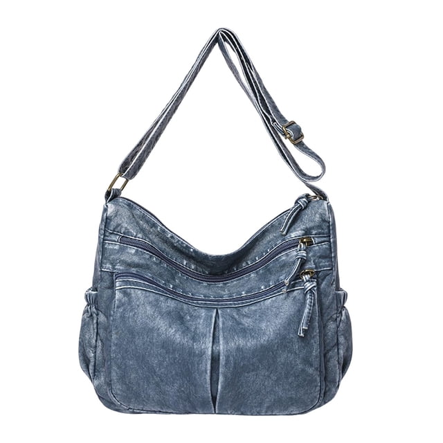 Bolso de hombro multifuncional, bolso de mano creativo de piel sintética, bolso de mano Azul