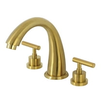 Kingston Brass KS2367CML Manhattan Two-Handle Deck Mount Roman Tub Faucet, Brushed Brass