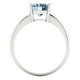 thumbnail image 4 of 2 ctw Solitaire Anniversary Ring for Women | Oval Cut Natural Sky Blue Topaz | Hyperallergenic Solid 18K White Gold, 4 of 5