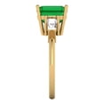 thumbnail image 3 of 3ct asscher cut green emerald 18k yellow gold 3 stone Bridal Wedding Engagement Promise Anniversary Ring for Women size 3, 3 of 7