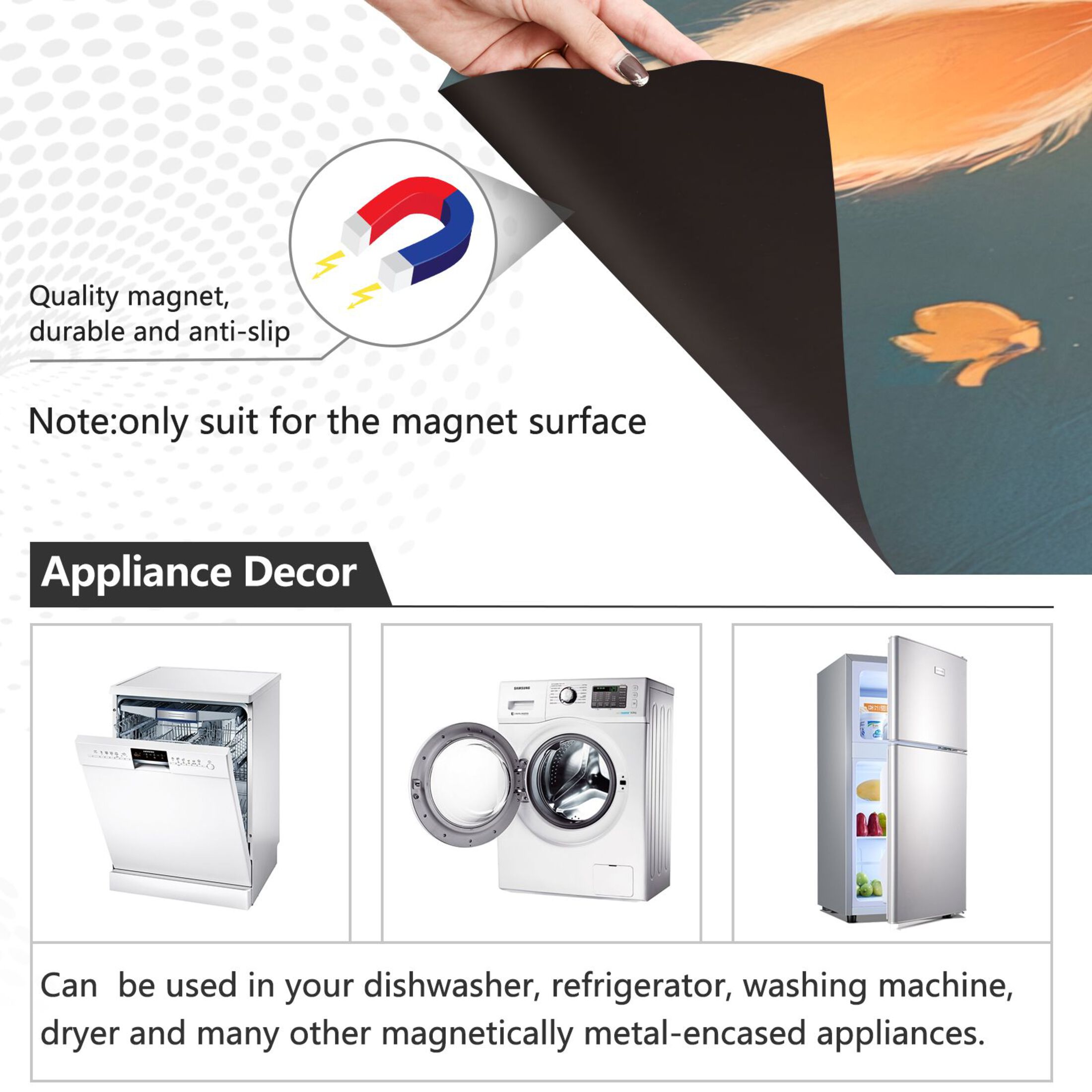 Dishwasher Magnetic Sticker 23x26 Inch Refrigerator Magnetic Sticker Washing Machine Magnetic Sticker Kitchen Panel Magnetic Sticker Home Decor Super Beautiful Rabbit