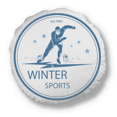 thumbnail image 1 of Winter Sport Ski Suit and Boots Pattern Round Throw Pillow Home Decoration Cushion, 1 of 3