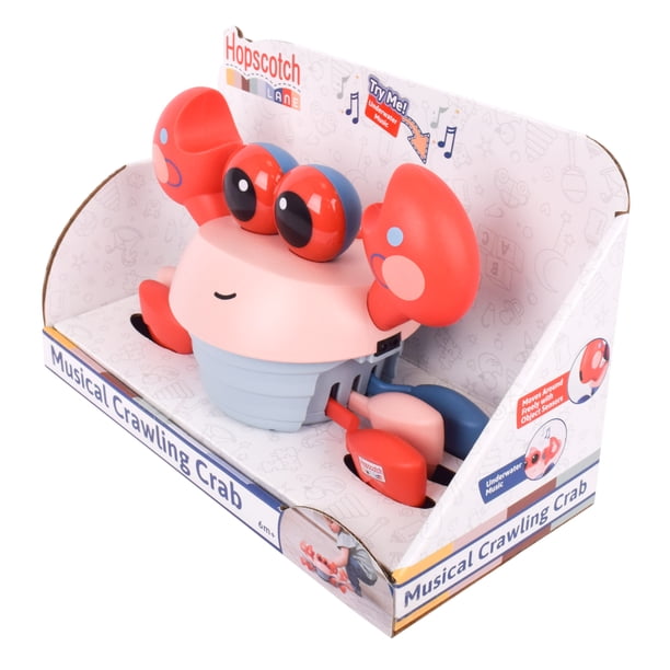 Hopscotch Lane Musical Crawling Crab, Red Dancing Toy, Babies and