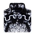 thumbnail image 4 of Mens Oscar Banks Brand Name Turkey Shirt Satin Floral European 6425 Black white, 4 of 5