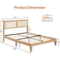 thumbnail image 2 of Tamaño completo-size bohemian platform marco de cama con rattan almacenamiento cabecero, adjustable LED lights, de madera support legs, no necesita colchón base, noise-free, easy to assemble, 2 of 8