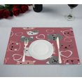 thumbnail image 1 of EREHome Napperon Visage de Chat Napperon de Table Tapis de Tasse 12x18 Pouces, Ensemble de 2, 1 of 2