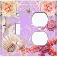 thumbnail image 2 of Metal Light Switch Wall Plate Outlet Cover (Ocean Star Fish Sea Shell Coral Reef Clam Purple - Single Toggle Single Duplex), 2 of 2