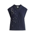 thumbnail image 7 of Free Assembly Women's Embellished V-Neck Cable Sweater Vest, Sizes XS-XXL, 7 of 7