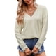 thumbnail image 5 of V Neck Shirts, Pure Color Shirts Lace Patchwork For Vacation, 5 of 6