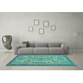 thumbnail image 3 of Ahgly Company Indoor Round Abstract Light Blue Modern Area Rugs, 3' Round, 3 of 4