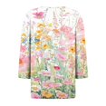 thumbnail image 4 of Fiudx Ofertas Flash Del Día Blusa de Manga 3/4 Corta Estampada a La Moda para Mujer, Blusa Informal con Cuello Redondo, 4 of 5