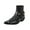 Black, variant on AnuirheiH Large Size Winter Boots for Mens Western Boots Embroidery Leather Boots Mid-Calf Chunky Booties Heel Retro Pointed Boots