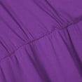 thumbnail image 4 of Leadingstar Women Solid Long Sleeve Elastic Waist Wrap V-Neck Fit Flare Dress Burgundy L, 4 of 9
