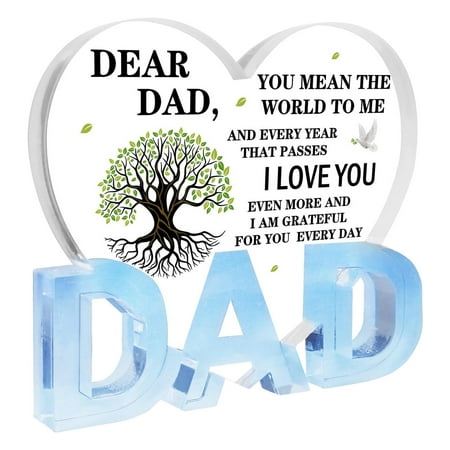 To Dear Dad Gifts Birthday Gifts For Dad From Daughter Son Dad Ideal Thanksgiving Christmas Birthday Presents For Dad New Dad Stepdad Father Heart Plaque Gift