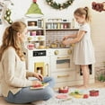 thumbnail image 2 of Costway Kids Play Kitchen with Stoves, Light, Sound, Faucet, Sink, Ice Dispenser, Microwave, 2 of 8