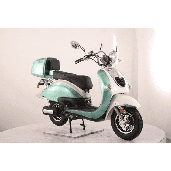 Trailmaster Sorrento 200A 168.9cc Gas Powered Scooter with Front Disc Brake, Locking Trunk, Windshield, USB Charger, and Electric Start (Pre-Assembled, Green)