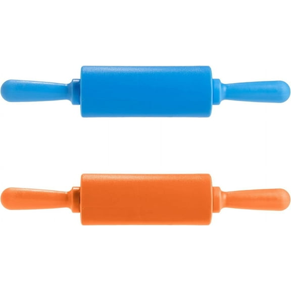 Non-Stick Silicone Rolling Pins for Kids Baking Playdough - Set of 2, Random Colors