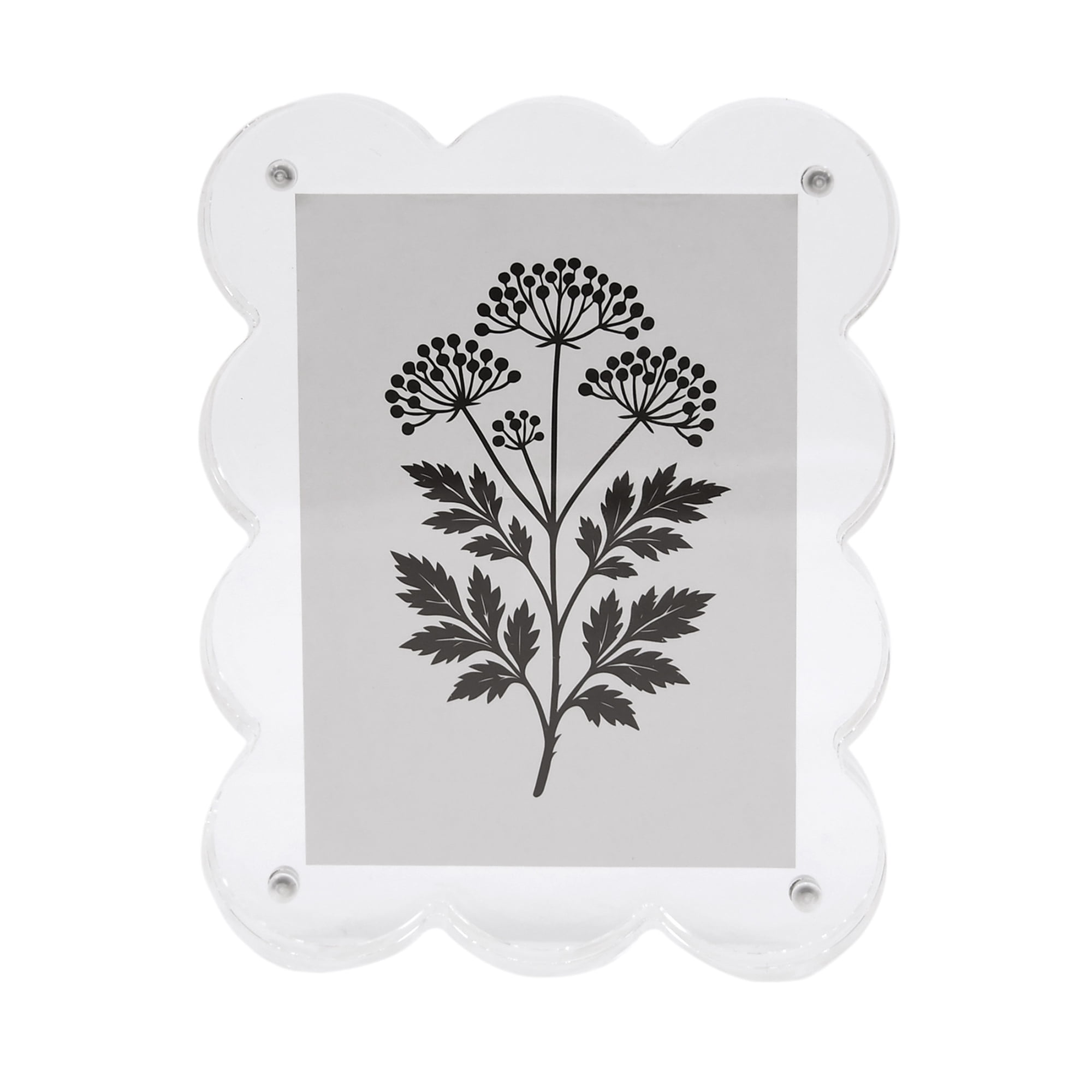 Snap Acrylic Scallop Block Frame for 2.5x3.5 Inch Photos Clear Display