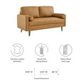 thumbnail image 6 of Loveseat Sofa Couch, Tan, Leather, Mid Century Living Lounge Cafe Lobby Hospitality Restaurant, Modern Contemporary HB34248, 6 of 8