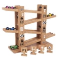 thumbnail image 1 of Wooden Car Ramp Set Interactive Wooden Racer Ramp Toy 4 Level Race Track Ramp, 1 of 10