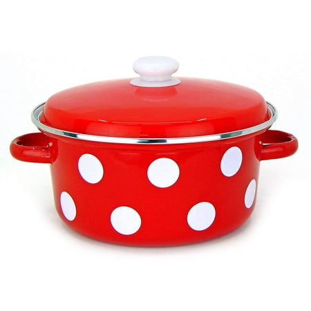 Idilia Enamel Conical Pot, Enamel Cookware, Enamel Steel Pot with Lid, Design