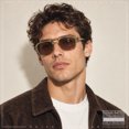 thumbnail image 4 of SA106 Snug Double Bridge Flat Top Retro Square Aviator Sunglasses / Green - Beige, 4 of 7