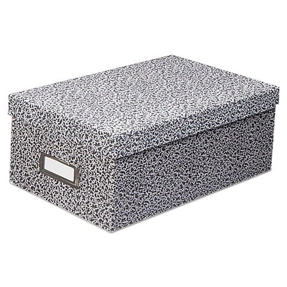 Reinforced Board Card File, Lift-Off Cover, Holds 1,200 3 X 5 Cards, 5.13 X 11 X 3.63, Black/white | Bundle of 2 Each