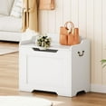 thumbnail image 2 of Storage Chest, Toy Chest for Boys Girls, Kids Wood Large Toy Box, Storage Bench with Safety Hinge, Storage Trunk for Entryway, Living Room, Bedroom, Playroom, Rustic Brown, 2 of 9