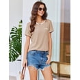 thumbnail image 3 of Ekouaer Womens Pajama Set Ribbed Knit Soft Shorts Pjs Summer Sleepwear Two Piece Casual Lounge Sets with Drawstring & Pockets, 3 of 6