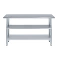 thumbnail image 2 of AmGood 14 in. x 60 in. Stainless Steel Table with Two Undershelves | Metal Utility Kitchen Prep Work Table | NSF, 2 of 9