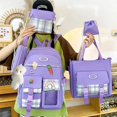 thumbnail image 3 of 5 Pcs Set Kawaii Girls Backpack For Student School Bag Teenager Girls Schoolbag Book Bags Pencil Case Women Travel Backpack Tote, 3 of 4