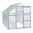 thumbnail image 3 of Greenhouse, 6 x 10 FT Greenhouses for Outdoors, Walk in Plant Greenhouses with Adjustable Roof & Sliding Door, Polycarbonate Outdoor Green Houses, Garden Green House for Patio, Backyard, Lawn, Black, 3 of 9