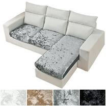 Rosnek Crushed Velvet Stretch Sofa Covers, Stretch Couch Slipcovers for Sectional Sofa L Shape Sectional Couch Covers for 3 Cushion Couch Sofa