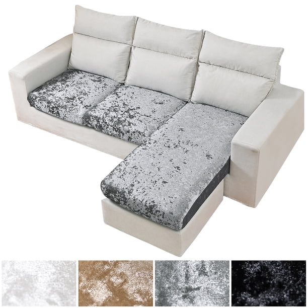 Lapalife Crushed Velvet Sectional Sofa Cover, Anti-Slip Couch Cover for ...