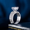 thumbnail image 4 of SFTING 4CT Vintage Wedding Ring Guard Enhancers Engagement Rings Set for Women Round Cut 925 Sterling Silver Size 8, 4 of 7