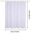 thumbnail image 3 of Shower Curtain,White Fabric Shower Curtain 72"x86" Extra Long Water Shower Curtain Liner With Hooks, 3 of 6