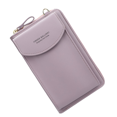thumbnail image 2 of Cartera de cuero Bolso de hombro de cuero de PU Monedero Bolso bandolera Cartera Bolsa de almacenamiento de tarjetas de dinero, Morado claro Sweethay AP001028-12, 2 of 7