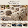 thumbnail image 6 of Toject 107.87" Modular Sectional Sofa U Shaped Cloud Couch, Chenille 4 Seat Deep Seat Sofa with 2 Movable Ottomans for Living Room Bedroom Apartment, Oatmeal, 6 of 10