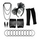 thumbnail image 4 of Conjunto de accesorios para disfraz, conjunto de fiesta elegante, collar de cuentas, diadema para escenario Negro, 4 of 8