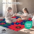 thumbnail image 4 of ODIKA 6'x9' Machine Washable Non-Slip Area Rug, Poinsettia Bloom Kit Festive Flower Design Project High Traffic Rug with Pad, Red, 647850, 4 of 8