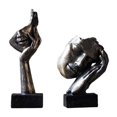 thumbnail image 1 of Estatuils de estante de cara de 2 piezas, decoración moderna para el hogar y sa de estar Zulema Figura Cara Abstracta, 1 of 7