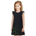 thumbnail image 1 of Honeii Robes de Nuit Modernes à Imprimé Néon Hexagonal - Robes de Pyjama Inspirées de Princesse Parfaites pour Filles-Moyen, 1 of 6