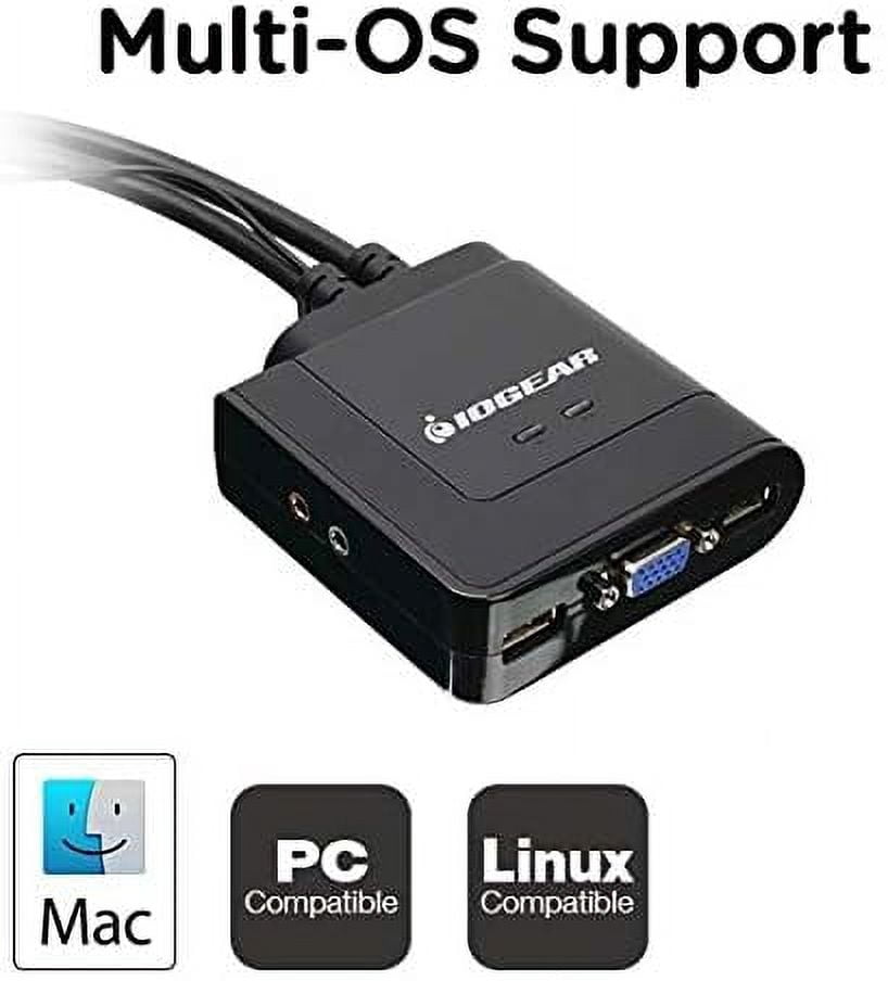 IOGEAR 2-Port USB Cable KVM Switch with Audio and Mic - GCS72U