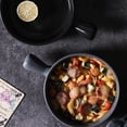 thumbnail image 3 of Round Ceramics Baking Plate Practical Household Handle Baking Tray Fruit Salad Plate for Home Kitchen Bakery (Grey), 3 of 8