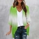 thumbnail image 1 of TaTaai Women St. Patrick's Day Print Chiffon 3/4 Sleeve Open Cardigan Casual Sun Protection Fashion Top Lightweight Sheer Blouse for Daily Home Office Wear Gift, 1 of 5
