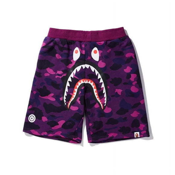 BAPE Men Summer Casual Shorts, 3D Print Shark Head Shorts, Men Running Shorts-week