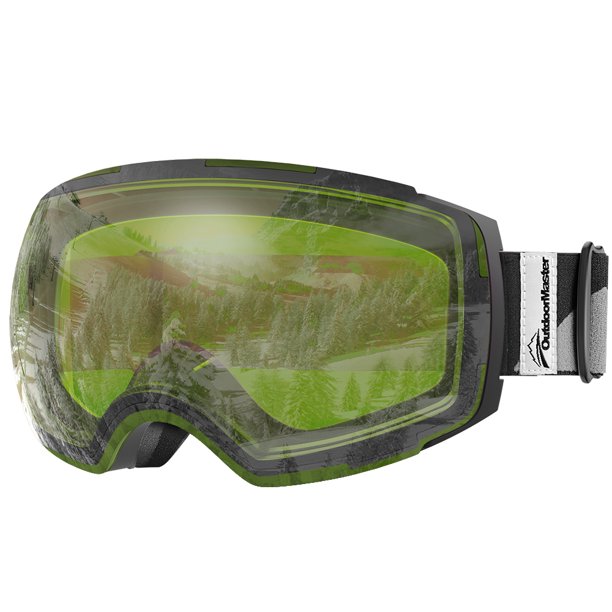 OutdoorMaster Ski Goggles PRO Frameless, Interchangeable Lens 100 UV400 Protection Snow